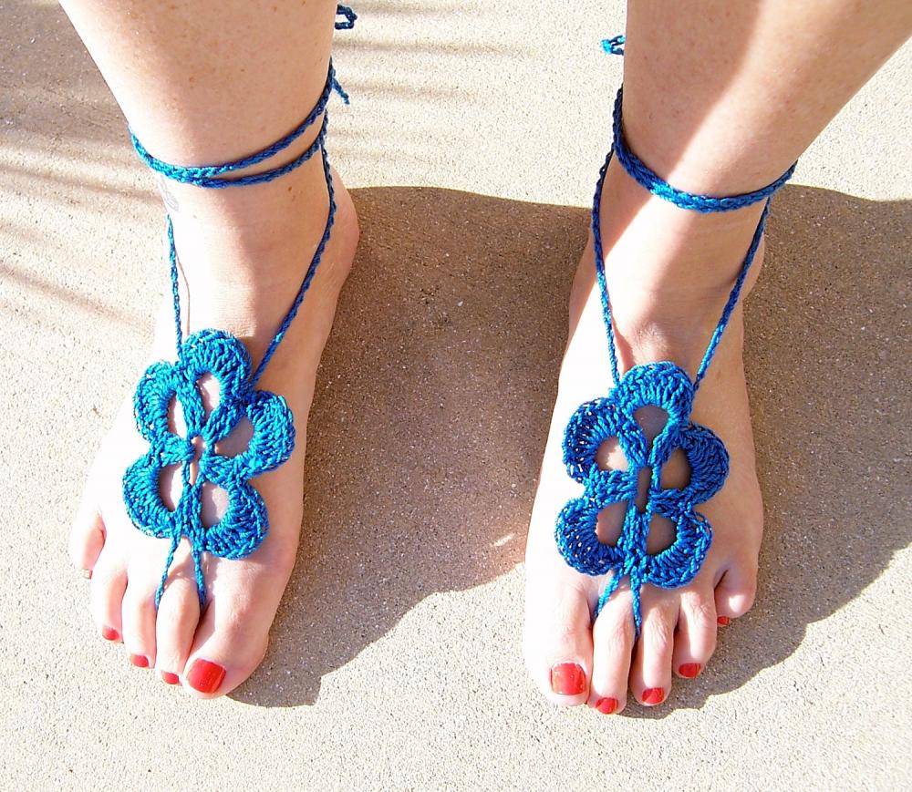 Beach Wedding Crochet Barefoot Sandals Gypsy Nude Shoes Foot Jewelry  Barefoot Sandles Bridal Victorian Lace Yoga Anklet | Wish
